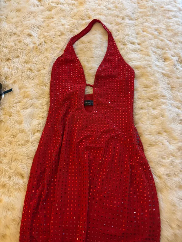 White Fox Boutique Red Embellished Mini Dress - Image 2
