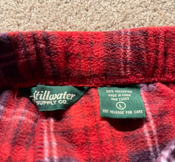 Red Plaid Pj Pants Size L - Image 3
