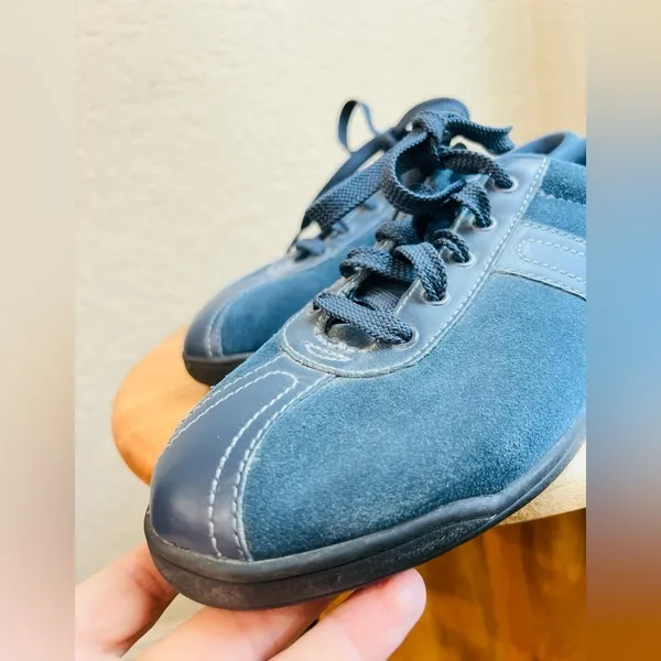 Easy Spirit Shoes Womens 9.5 M On Cue Casual Low Sneakers Blue Suede Lace Up - Image 8