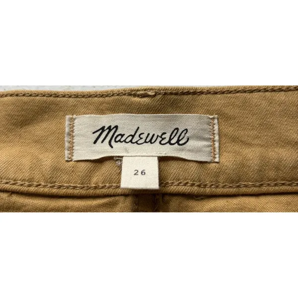 Madewell‎ Emmett Wide Leg Crop Pants Mustard Yellow High Rise Utility Size 26 - Image 5