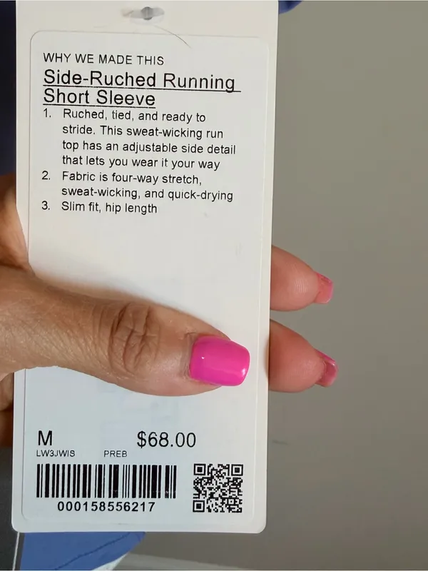 NWT Lululemon Side-Ruched Running Short-Sleeve Shirt size 10 prep blue - Image 8