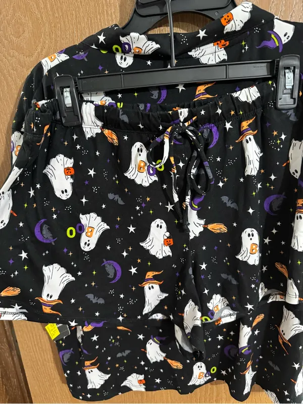 Way to Celebrate Halloween Retro Ghost Witchy Starry Pajamas Size Large NWT - Image 4