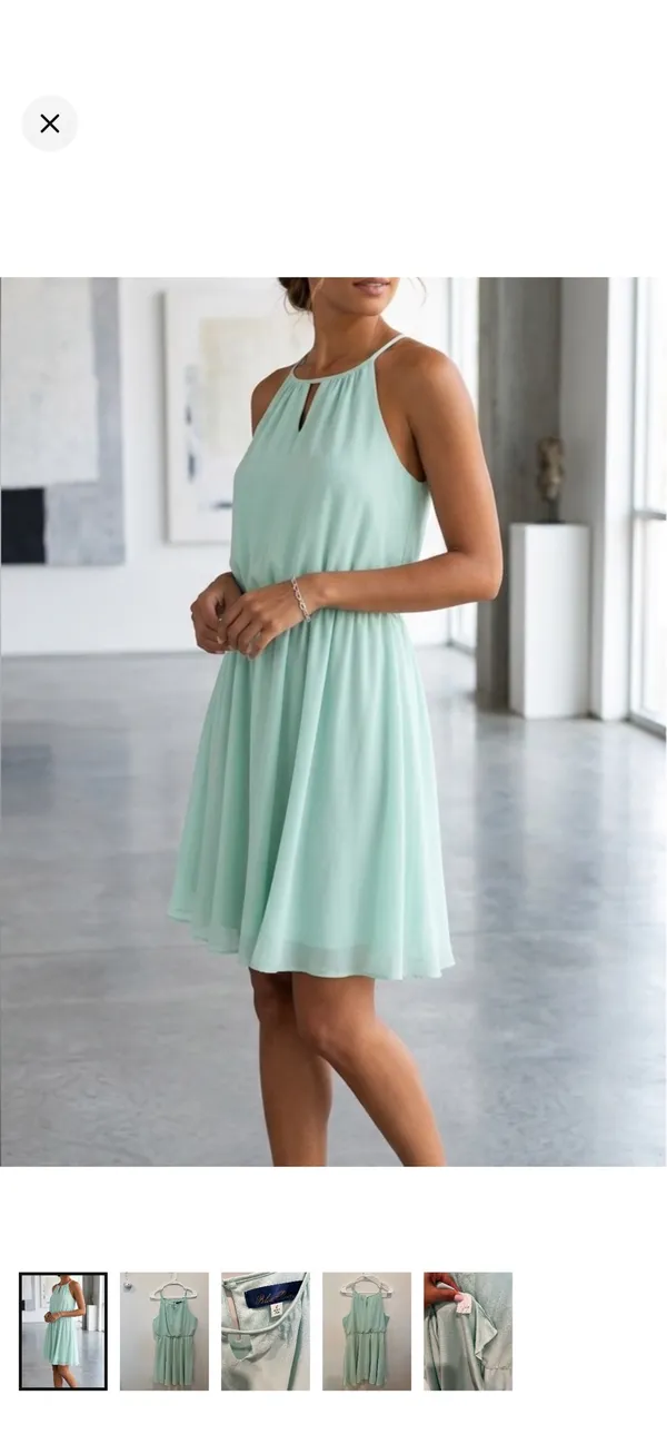 Blue Rain Mint Green Sleeveless Dress. Size large. - Image 2