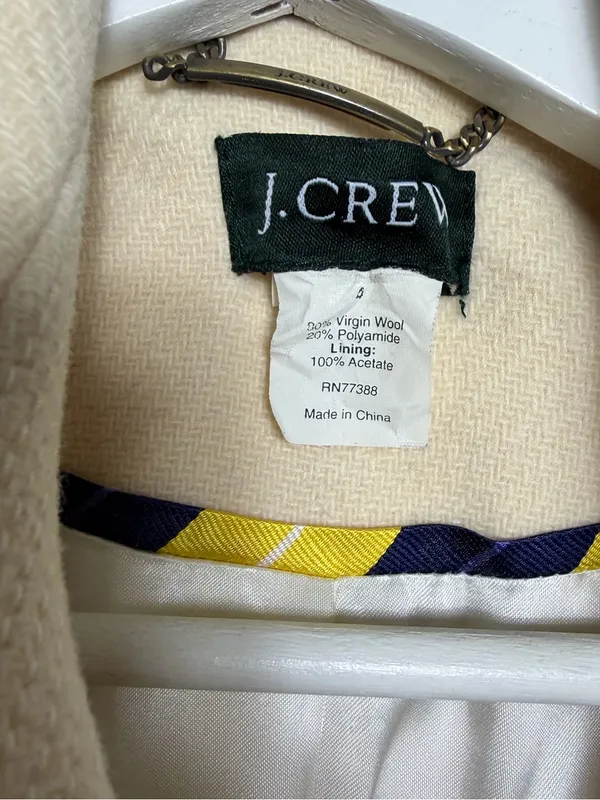 JCrew Cream Belted Peacoat - Image 9