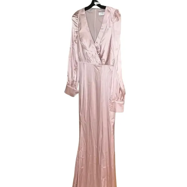 MAC DUGGAL 55635 Satin Ruched Bishop Sleeve Gown, Size 4, New w/ Tag MSRP $398 - Image 5
