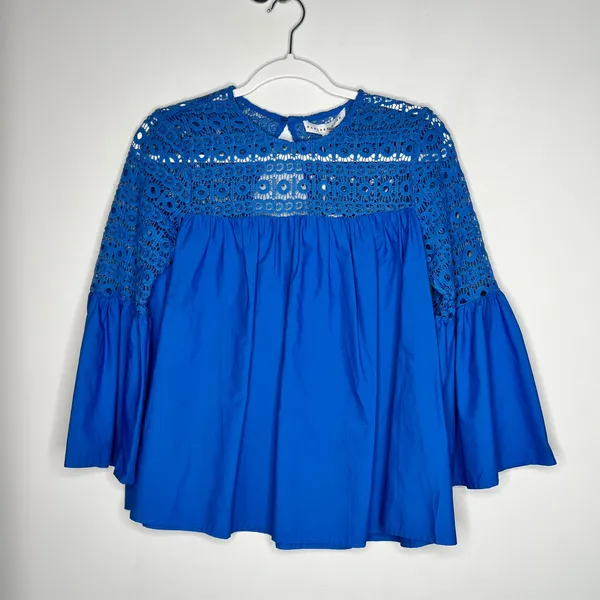 Endless Rose Blue Crochet Lace Blouse Size Small NEW - Image 3