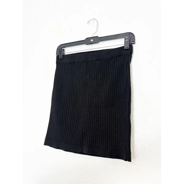 Free People Beach Black Callie Ribbed Mini Skirt Size XS Classic Preppy Knit - Image 8