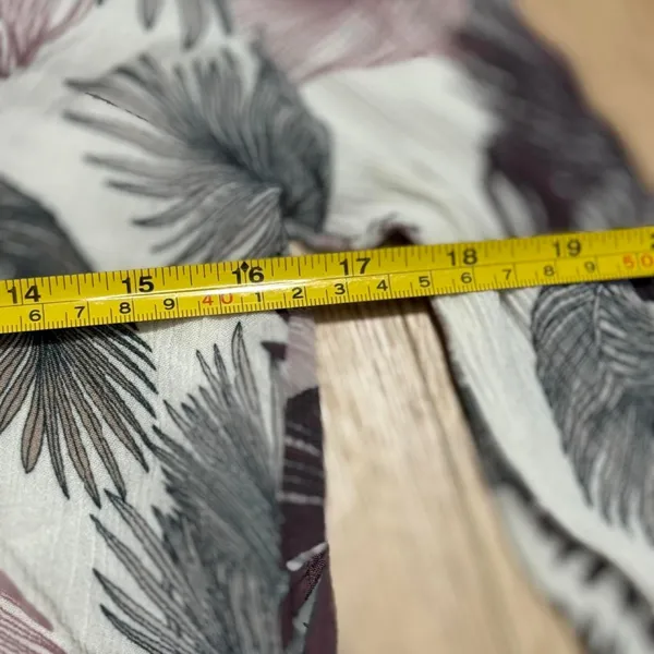 Y2K Tropical Palm Print Lace Up Crop Top‎ White Bell Sleeve Y2K Small - Image 3