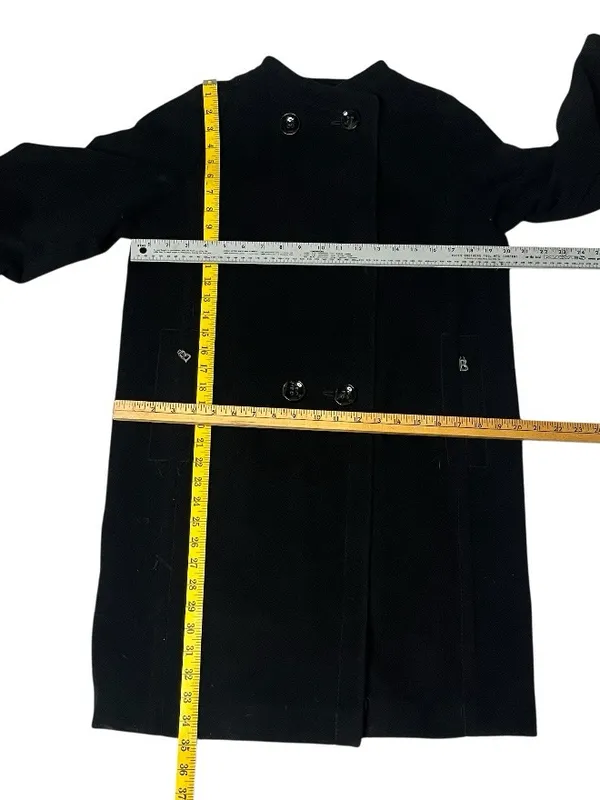 BOGNER Black Coat Virgin Wool Cashmere Blend Double Breasted Womens Size 8 EU 38 - Image 7