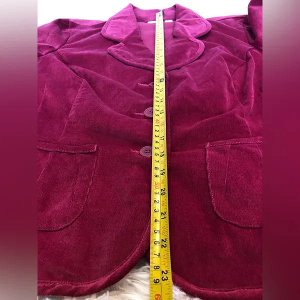 Gorgeous Fuchsia Corduroy Jacket Blazer Coat Y2K from Cato Size Large - Image 9