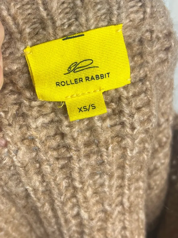 Roller Rabbit wool merino blend bell sleeve sweater in tan brown xs/s women’s - Image 3