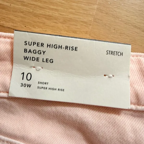 NWT American Eagle Super High-Rise Wide Leg Carpenter Pants Pink 10 Short 30w - Image 6