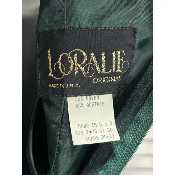 Loralie Maxi Formal Dress Sleeveless Green Strap V Neck Lined Size 6 Back‎ Zip - Image 6