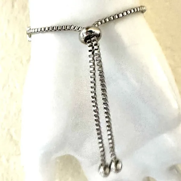 Faux diamond adjustable tennis bracelet Silver - Image 5