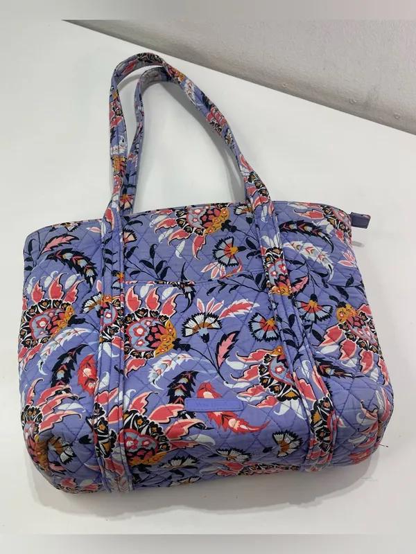 Vera Bradley Mural Garden Zip Tote Bag Purple Organizer Boho Fairycore 10'' - Image 2