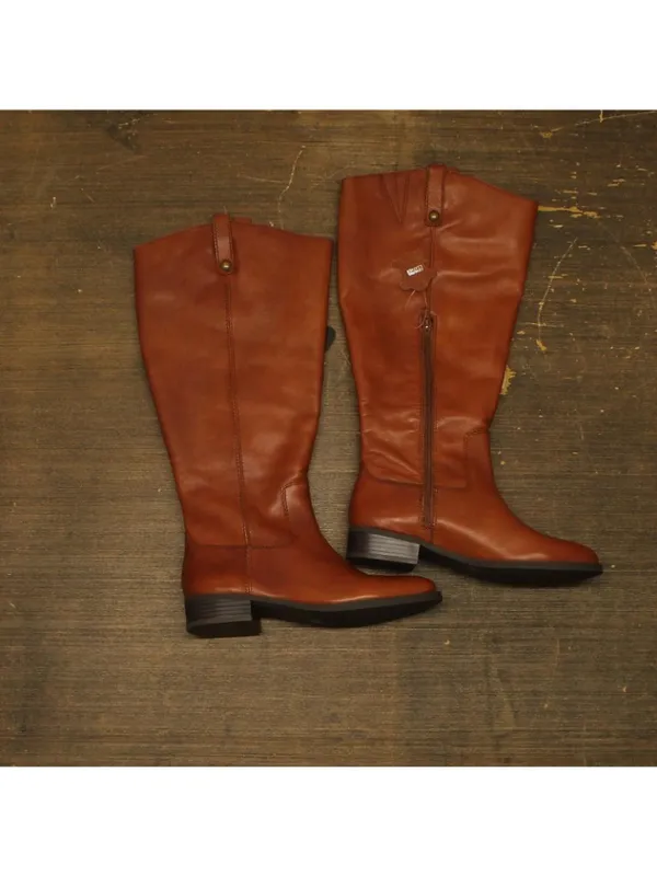NWT INC International Concepts Wide-Calf Riding Leather Boots Cognac Brown 9M-WC - Image 2
