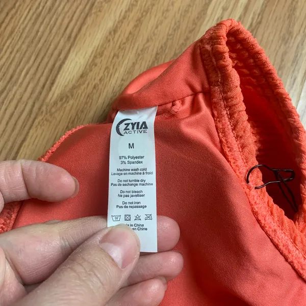 ZYIA size medium new muted peach ribbed Bikini Set orange two piece vaca travel - Image 12
