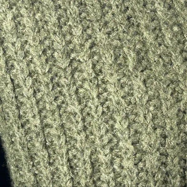 American Eagle Dark Green Chunky Knit Sweater | Small | Cropped Oversized Fit - Image 9