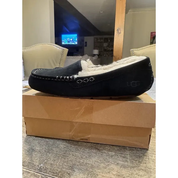 Women's Ansley Slipper Size 7 Black Suede Fur Lining - Image 3