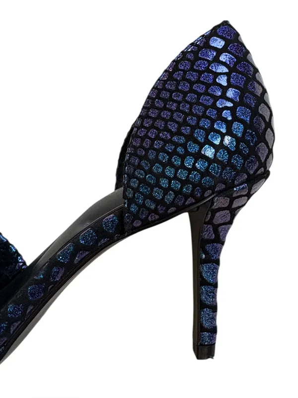 Like New Vince Camuto Leather Iridescent Embossed D’Orsay Heels Size 7.5 - Image 4