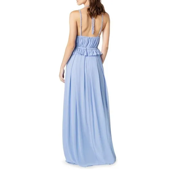 DRESS THE POPULATION Athena Halter Neck Gown in Periwinkle Size Small - Image 11