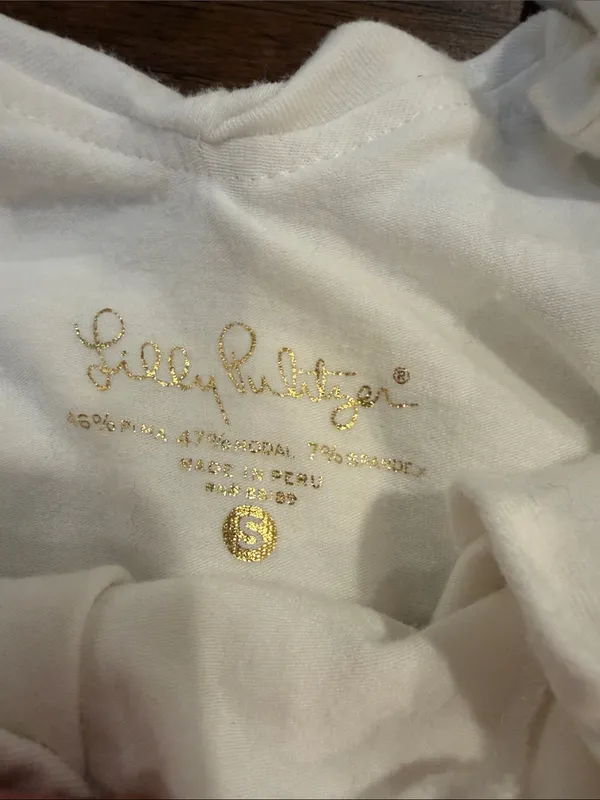 Lilly Pulitzer White Ruffle Shoulder Tank Size Small - C58-012 - Image 2