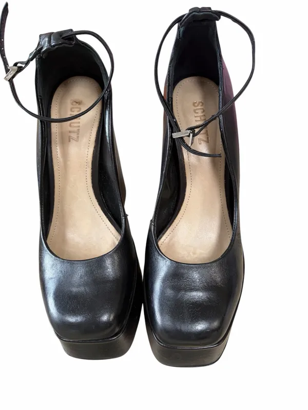 Schutz Darlene Platform Pumps Black Heels US 8B - Image 4