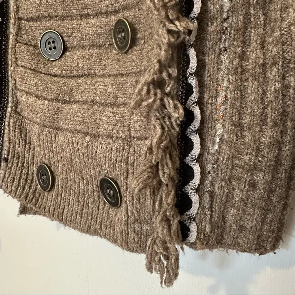 Free People Cuddle Bear Admiral Sweater Double Breasted Button Front Womens XS - Image 4