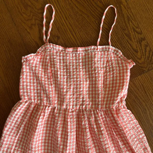 NWT Wild Fable Gingham Spaghetti Strap Mini Tiered Ruffle Dress Size Small - Image 7