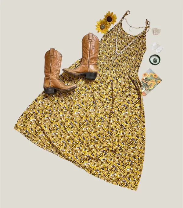 Women’s summer floral print smocked top maxi sleeveless dress - Image 9