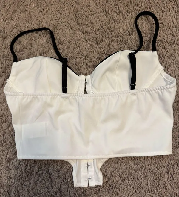 Princess Polly Unique White and Black Corset Going Out Top - Image 2