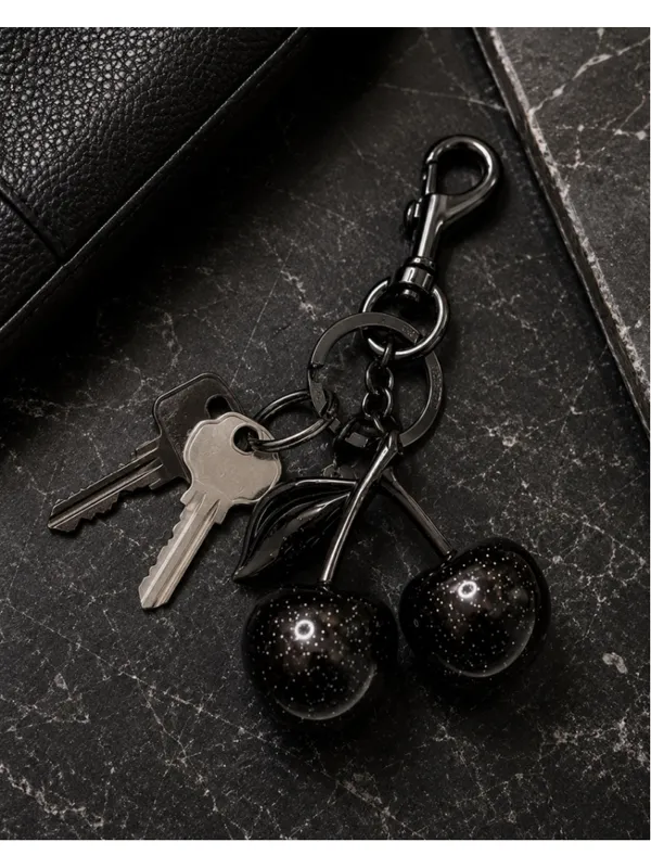 Black Cherry Charm Keychain Black Hardware NWT - Image 4