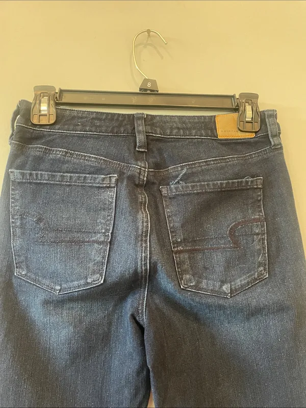 Women’s Dark Blue Slim Jeans by American eagle size 4 - Image 3