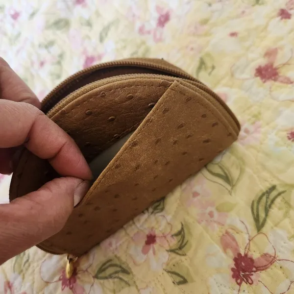 Brown Textured Coin Purse #021 Tan - Image 9