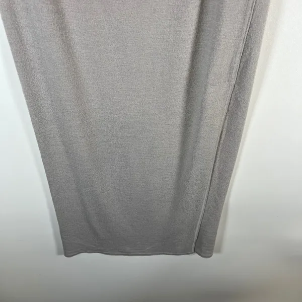 Wilfred Free Gray Ribbed Knit Midi Skirt Side Slit women' Size Small chic sexy‎ - Image 3