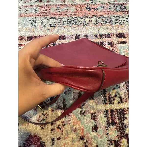 Fossil Crossbody Shoulder‎ Bag Red Leather Purse - Image 3