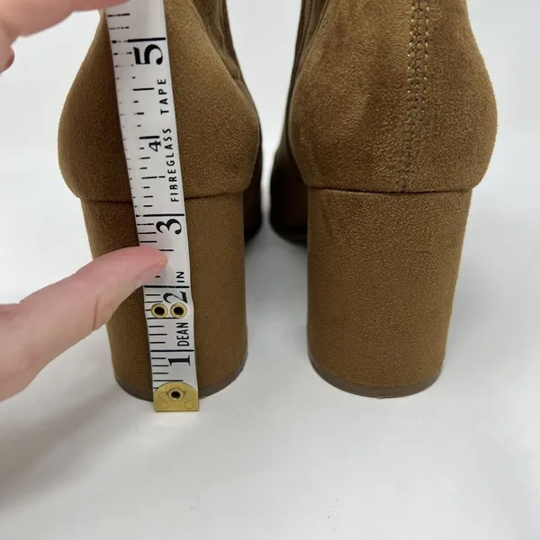 Marc Fisher Dyvine‎ Pointy Toe Block Heel Booties Tan Brown Suede Zip Size 10 - Image 9