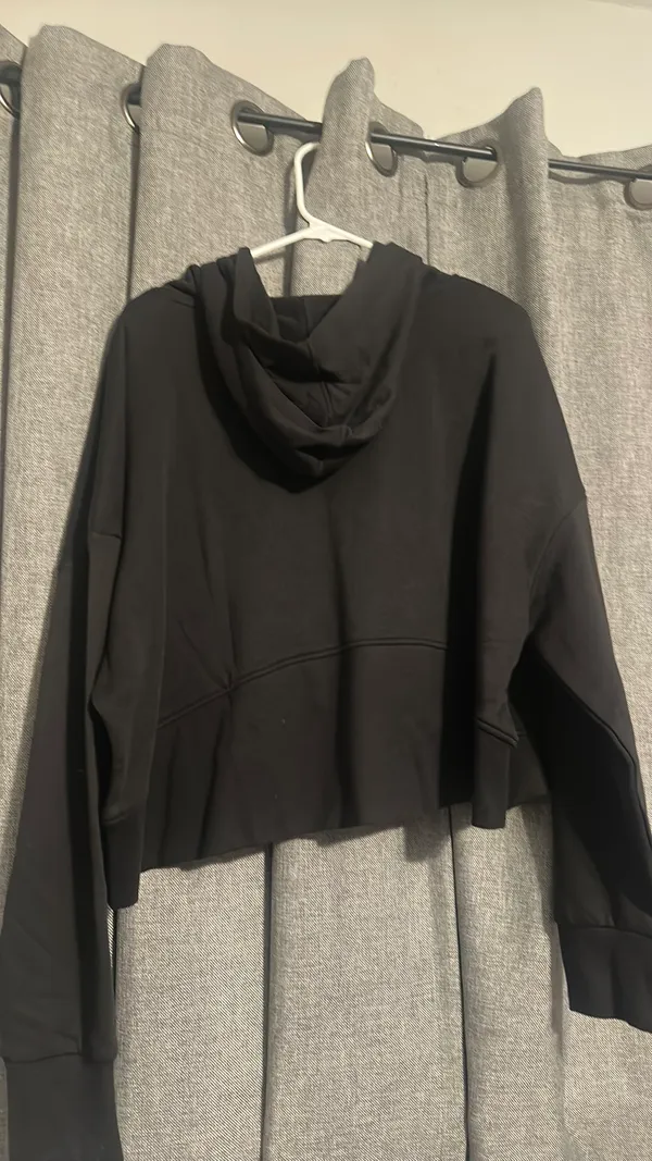 Hooded cropped sweatshirt Black Size L - Image 2