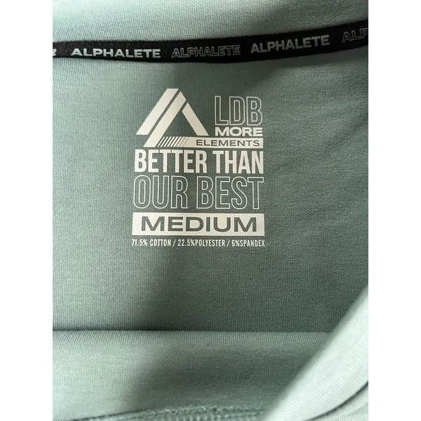 Set 2 Pcs Alphalete Women's ELMTS Short Sleeve Crop & Relaxed Coffed Jogger Teal - Image 13
