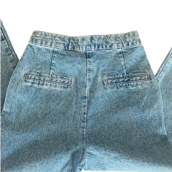 Zara High Rise Blue Jeans Classic Fit Size XL - Image 4