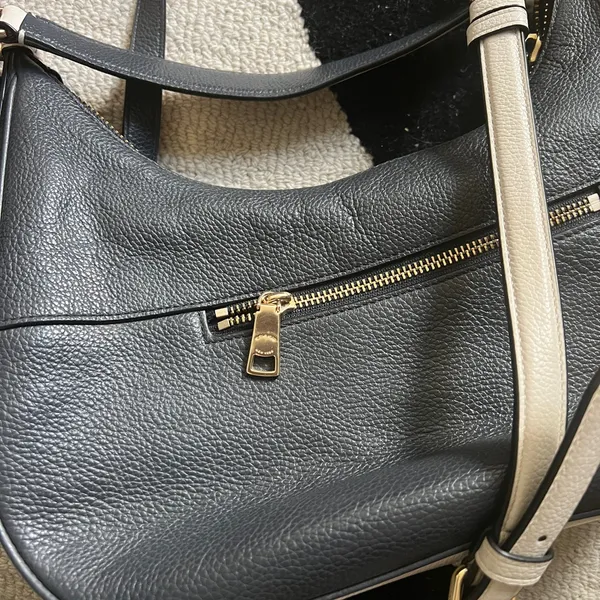 Coach Harley East West Hobo Navy Blue Ivory Leather Shoulder & Crossbody Bag - Image 10