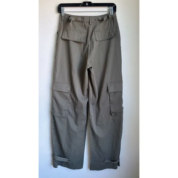 MISSY EMPIRE Olive Green Relaxed Fit Cargo Utility Trousers Pants Womens 4 - Image 3