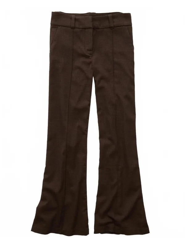 AE Stretch Mid-Rise Flare Trouser Pants American Eagle NWT Light Brown Size 0R - Image 4