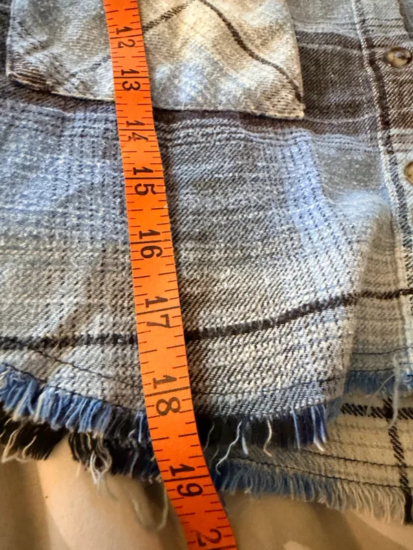 BDG Joey Flannel Shirt Womens Blue Boho Retro 90s Y2K Casual Comfy Streetwear - Image 7
