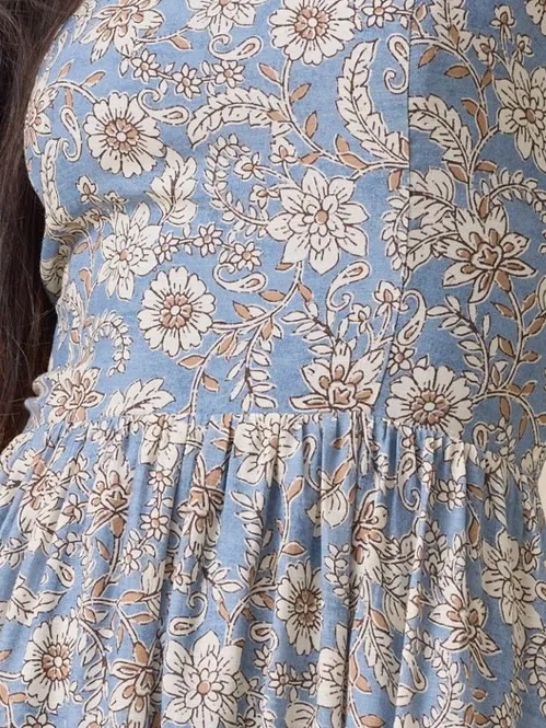 NEW Altar’d State Blue Floral Strapless Maxi Dress Size Large NWT - Image 2