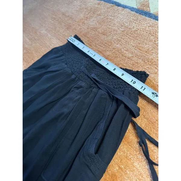 SoundStyle Black Harem Pants Size M Elastic Waist Drawstring Rayon Size M - Image 5