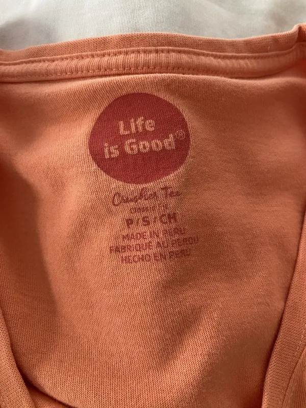 Life is Good Crusher Tee Size S Orange UNPLUG Shirt Beach Relax Ocean Vacation - Image 7