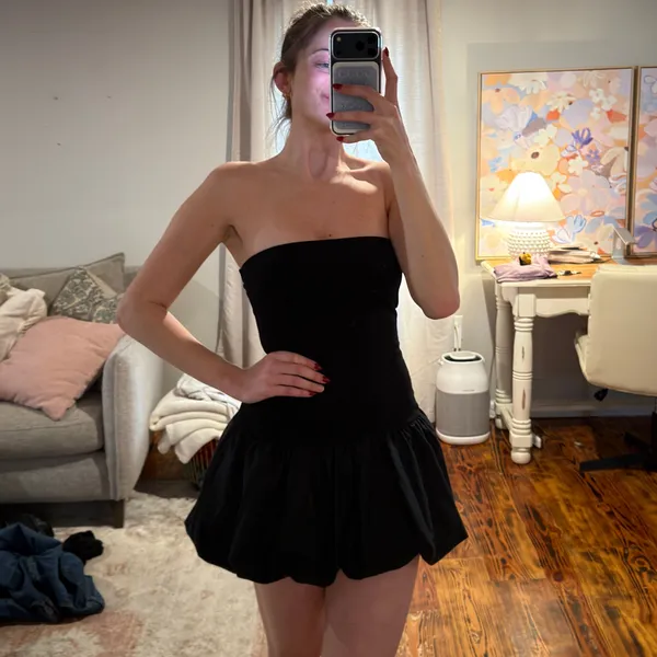 Good Luck Gem Black Bubble Mini Dress - Image 3