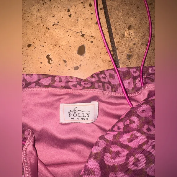 ⭐Oh Polly Pink Leopard Ruched Bodycon Dress - Image 4