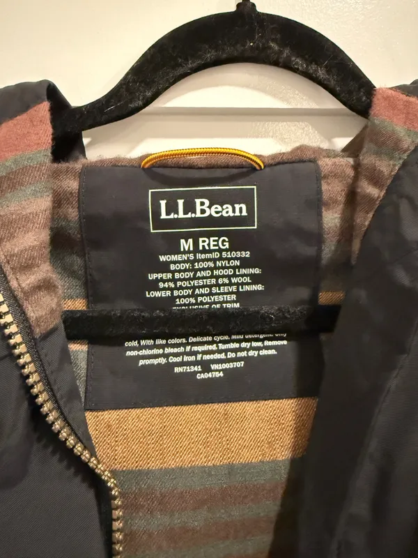L.L. Bean Jacket Rain Windbreaker Black - Image 2